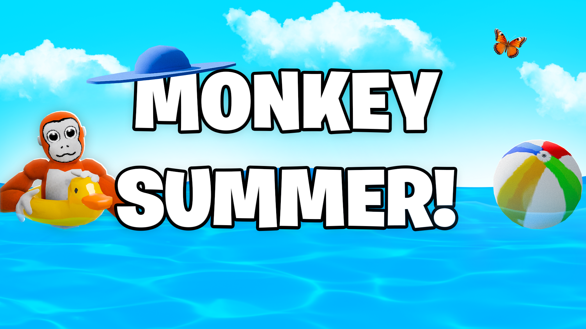 Monkey — key art showing a monkey floating in a duck ring during the Monkey Summer event